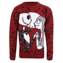 Nightmare Before Christmas Jack And Sally Knitted Christmas Jumper