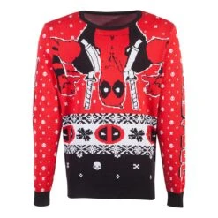 Deadpool Inverted Merc Knitted Christmas Sweater/Jumper -Camel Favour deadpool inverted merc knitted christmas sweaterjumper 574408