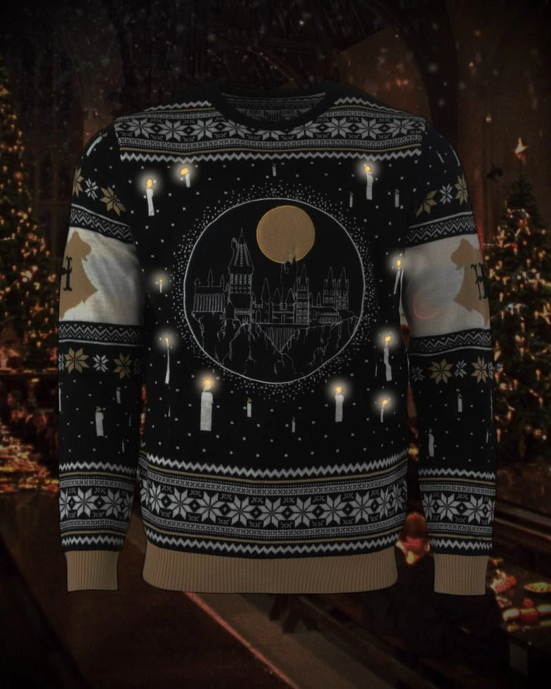 Harry Potter Hogwarts Castle LED Knitted Christmas Jumper / Sweater 3 Harry Potter Hogwarts Castle LED Knitted Christmas Jumper / Sweater - Image 3