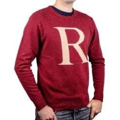 Harry Potter "R" Weasley Knitted Christmas Jumper/Sweater -Camel Favour harry potter r weasley knitted christmas jumpersweater 695513