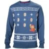 Difuzed Nintendo Super Mario Bros Classic Blue Christmas Sweater
