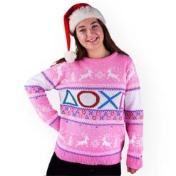 Camel Favour -Camel Favour playstation pink knitted christmas jumper 670584