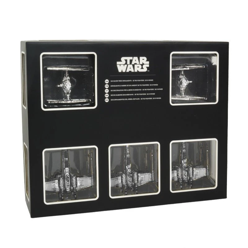 Star Wars Christmas Tree Ornaments - Silver (Set Of 6) 1 Star Wars Christmas Tree Ornaments - Silver (Set Of 6)
