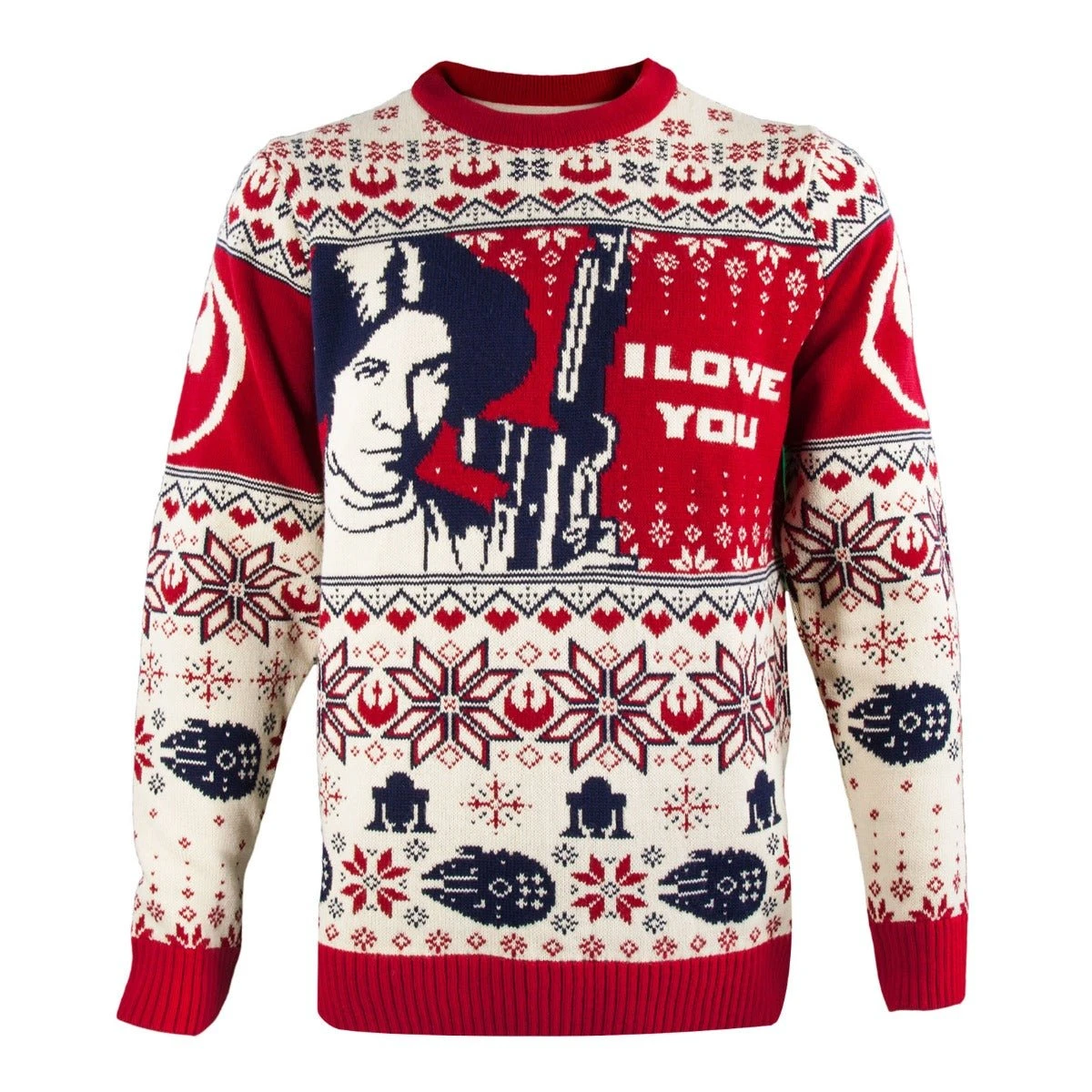 Star Wars Han & Leia Couples Knitted Christmas Jumpers / Sweaters 3 Star Wars Han & Leia Couples Knitted Christmas Jumpers / Sweaters - Image 3