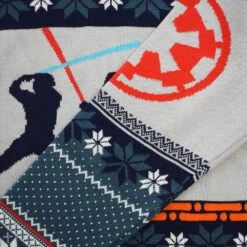 Star Wars Luke Vs. Darth Knitted Christmas Jumper / Sweater -Camel Favour star wars luke vs darth knitted christmas jumper sweater 356590