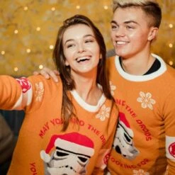 Star Wars Stormtrooper Knitted Christmas Jumper / Sweater -Camel Favour star wars stormtrooper knitted christmas jumper sweater 592755